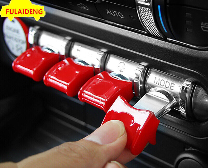 Fit for Ford for Mustang 2015-2020 Red Car Inner Central Console Button Cover Trim N