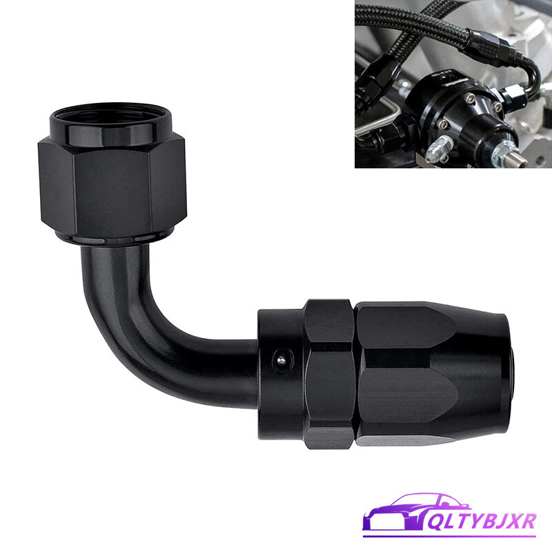 1Pc 90¡ã 90Degree Swivel Hose Line End Fitting Adapter AN8 8AN Fuel Oil Black