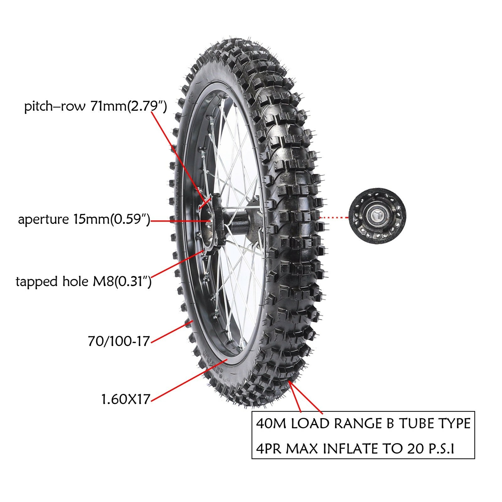 Front 70/100-17, Rear 90/100-14, Tires, Rim, Disc Brakes, Pitted Bicycle, Taodao Apollo 125cc
