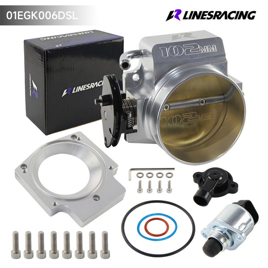 102MM Throttle Body+TPS IAC+Adapter for Chevy GM LS1 LS2 LS3 LS6 LS7 SX Silver