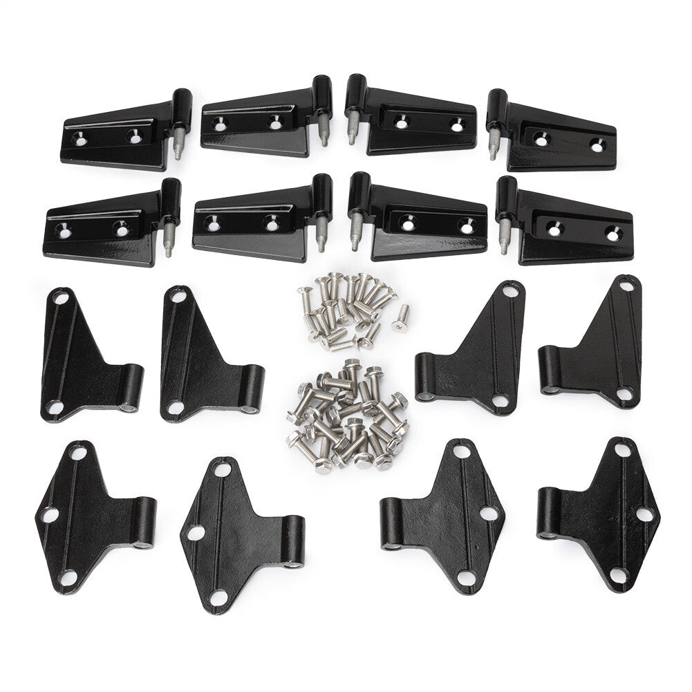 For 2007-18 for Jeep for Wrangler JK Body Door Hinge Replacement Set Black Powder Coat