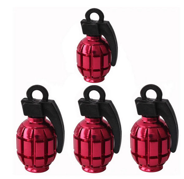 4-piece car tire valve cover rod air dust cover dustproof red bomb for Audi