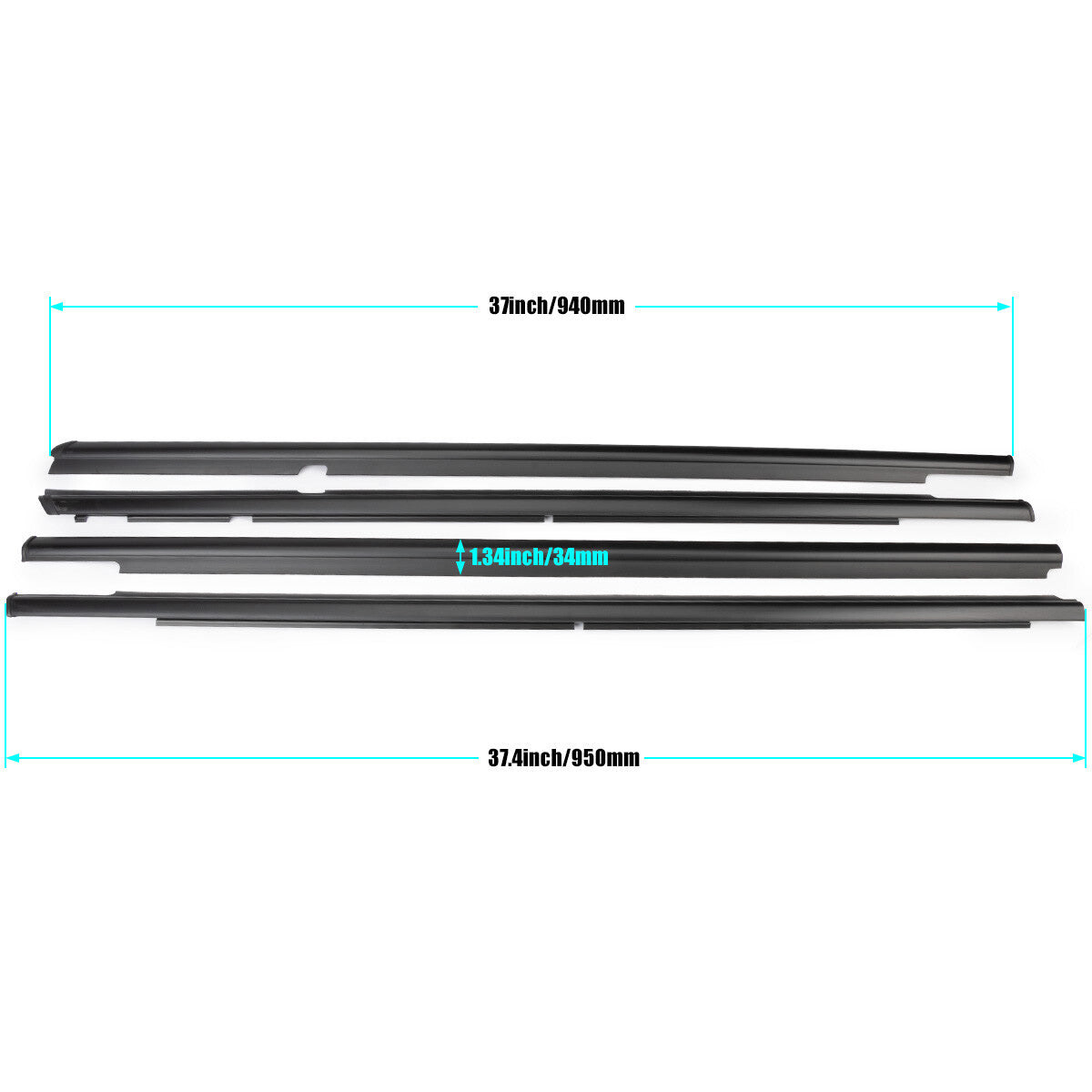 4x Outside Window Weatherstrip Seal Belt Molding for Mitsubishi Lancer 5757A017