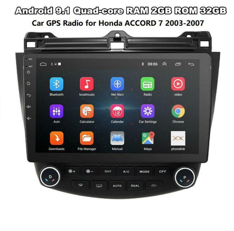 10.1 Android 9.1 Radio GPS 2GB+32GB Wifi A/C Dash Panel for Honda Accord 03-07