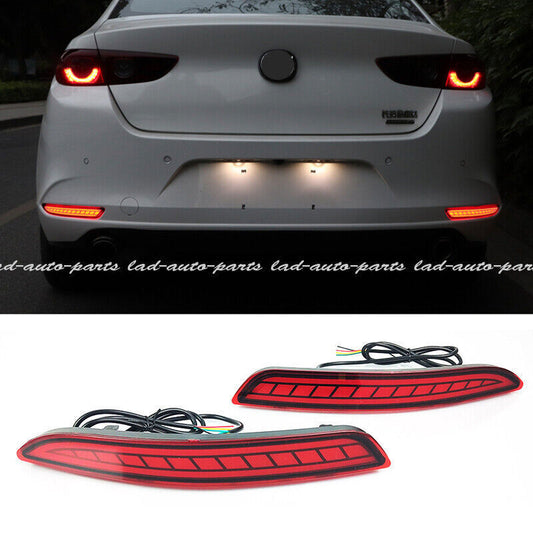 LED Rear Tail Fog Light Bumper Side Marker Reflector for Mazda 3 Sedan 2019-2024