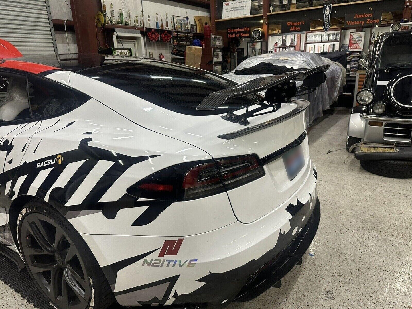 Automatic Adjustable Trunk Tail Carbon Fiber Spoiler Wing for Tesla for model S