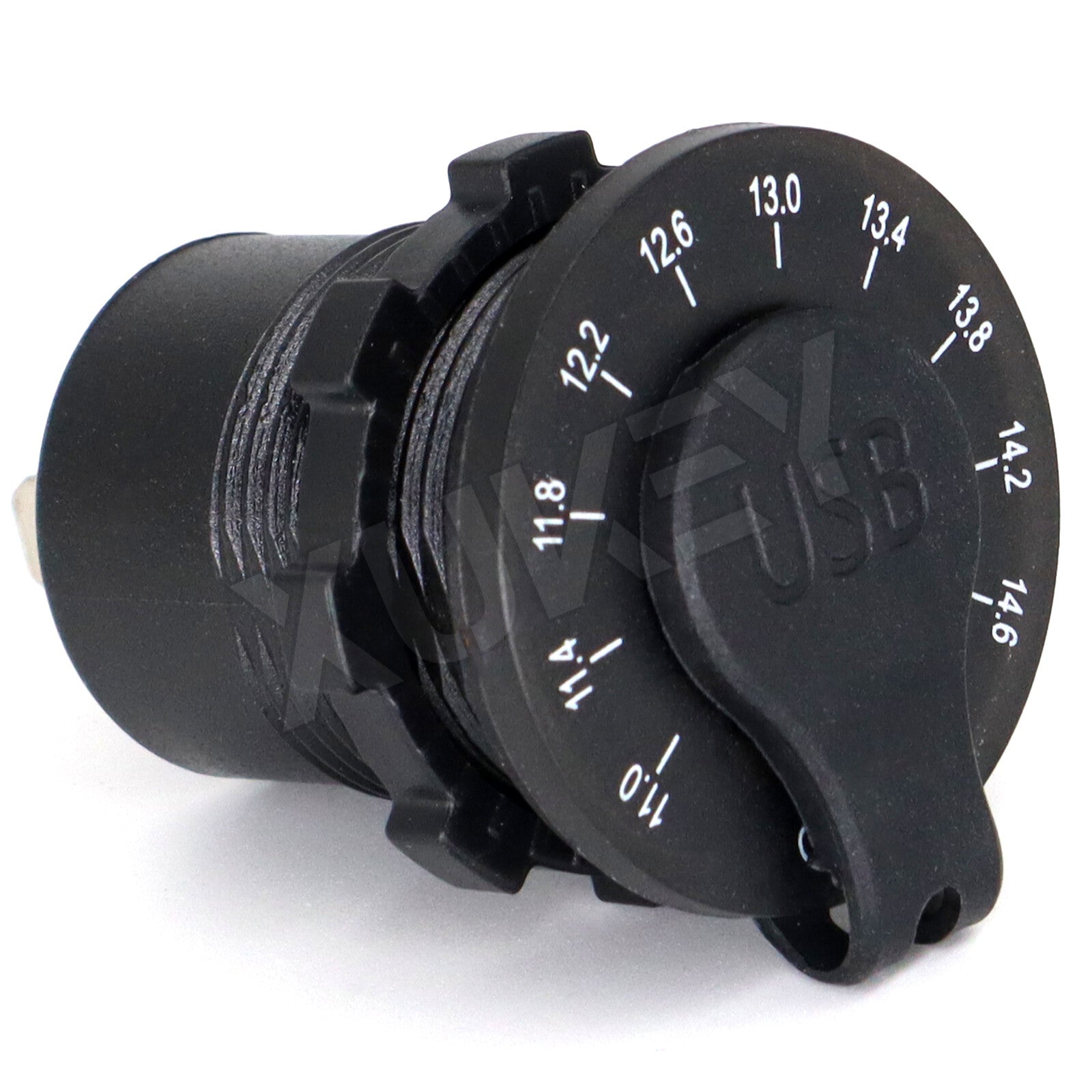 QC3.0 Dual-USB Car Fast Charger Socket Power Outlet LED Voltmeter Waterproof 12V