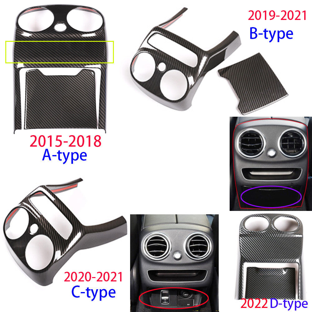 2¡ÁOak Grain ABS Rear Air Vent Outlet Panel Cover for Benz C Class W205 2019-2021