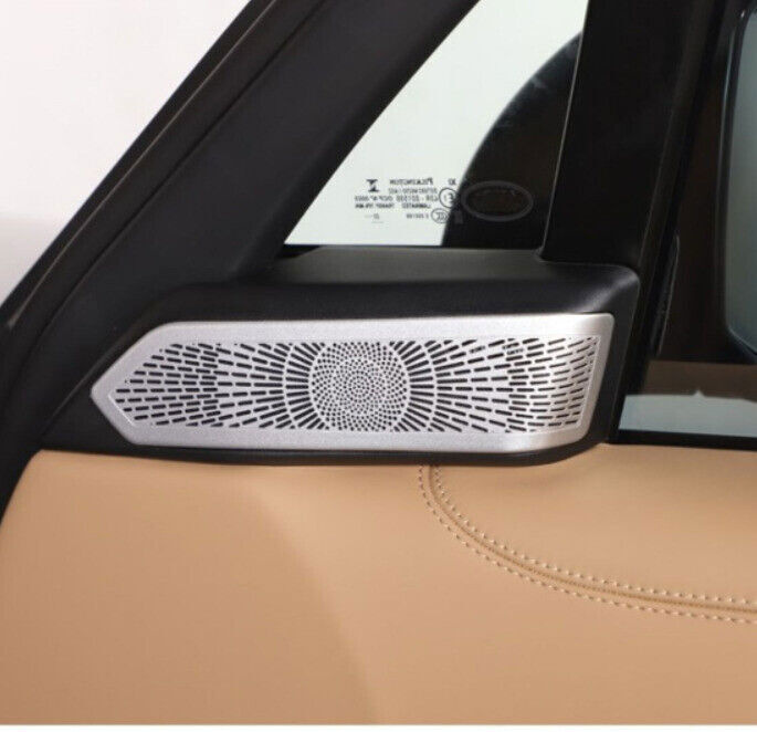 2X Silver Steel A Pillar Speaker Sound Cover Trim for Range Rover L460 2023-2025