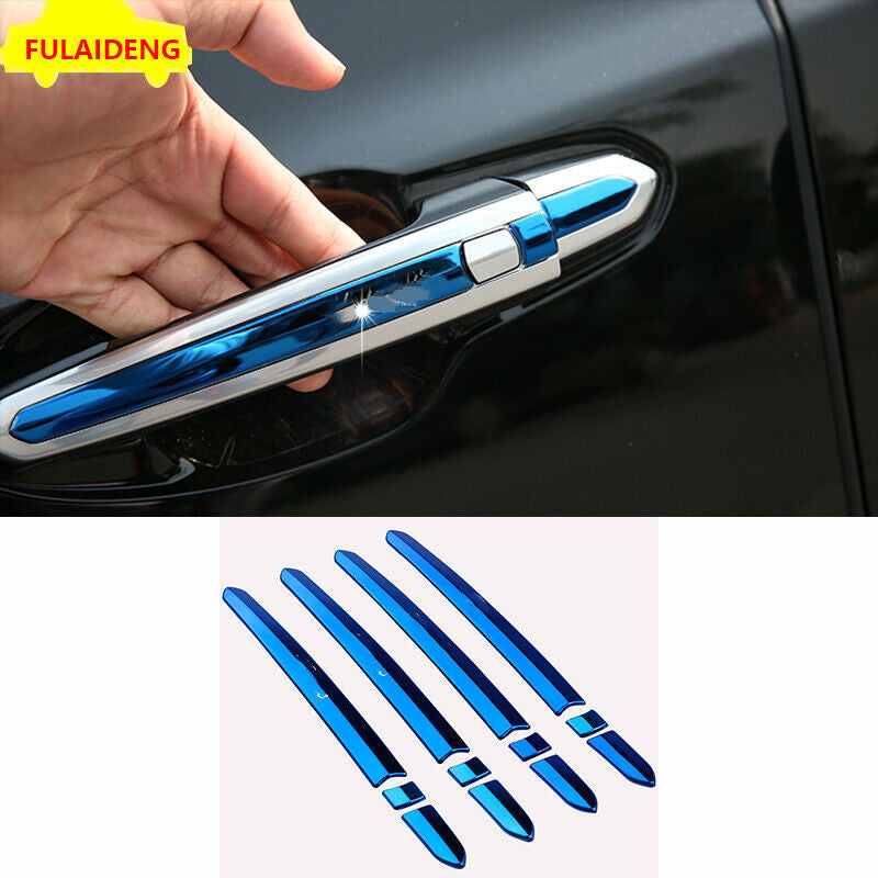 12P for Cadillac XT5 2016-2021 Blue Titanium Outside Door Handle Sticker Trim