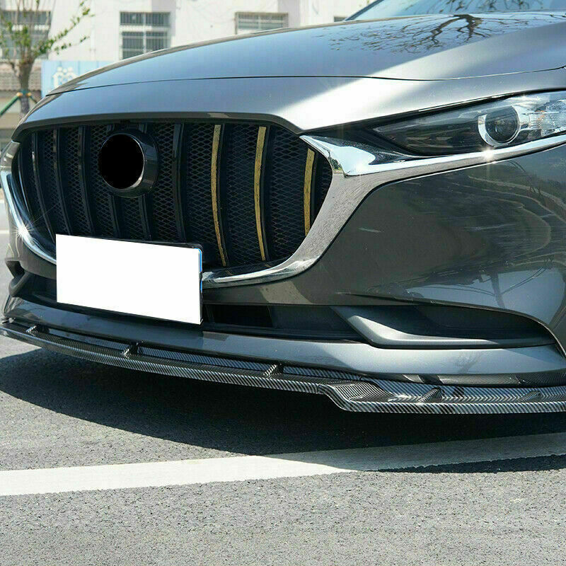 Carbon Fiber Front Bumper Lip Chin Spoiler Body Kit for Mazda 3 Sedan 2019-2024