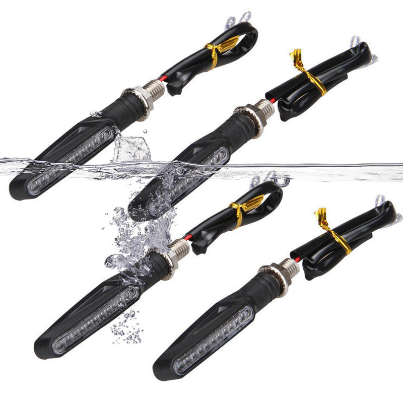 4PCS Motorcycle Turn Signal Light Waterproof Amber Flasher Indicator Rear Lamp