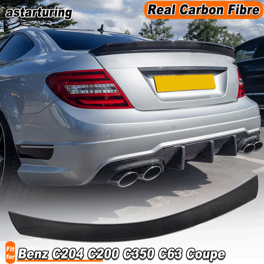 for Benz C204 C200 C350 C63 Coupe 08-14 REAl Carbon Rear Trunk Spoiler Wing Lip