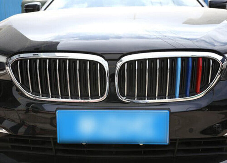 for BMW 5 Series 2018-2020 3-Color Front Center Mesh Grille Grill Strip Trim 3pc