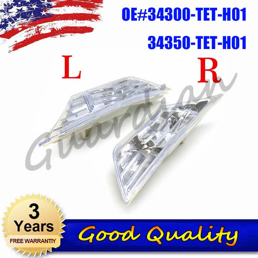2-piece front bumper side marker light cover lens without bulbs for Honda for Civic