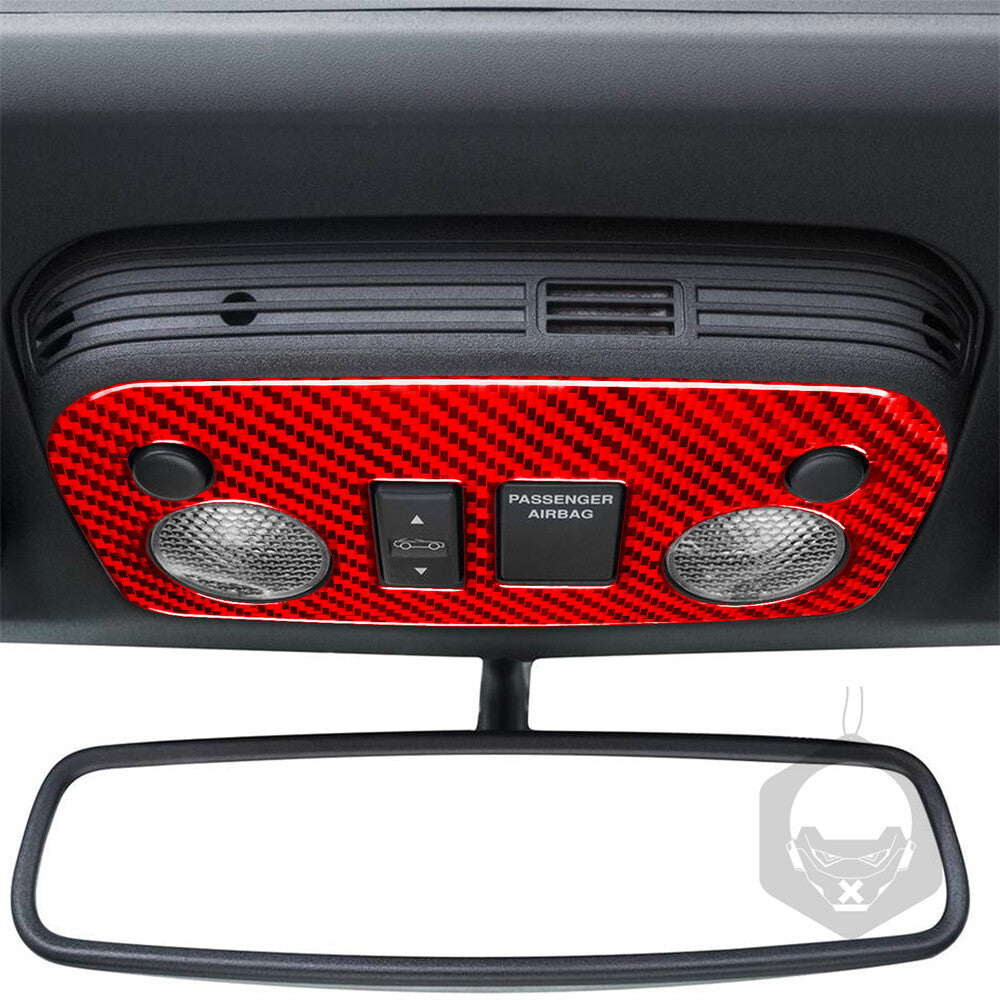 Red Carbon Fiber Front Reading Light Lamp Panel Cover for Ford for Mustang 1996-2003