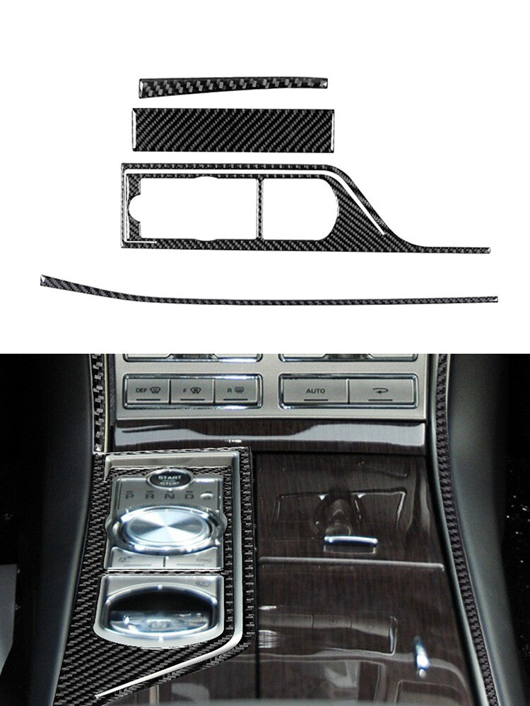 4x Carbon Fiber Center Console Bezel for Jaguar XF 2009-2011
