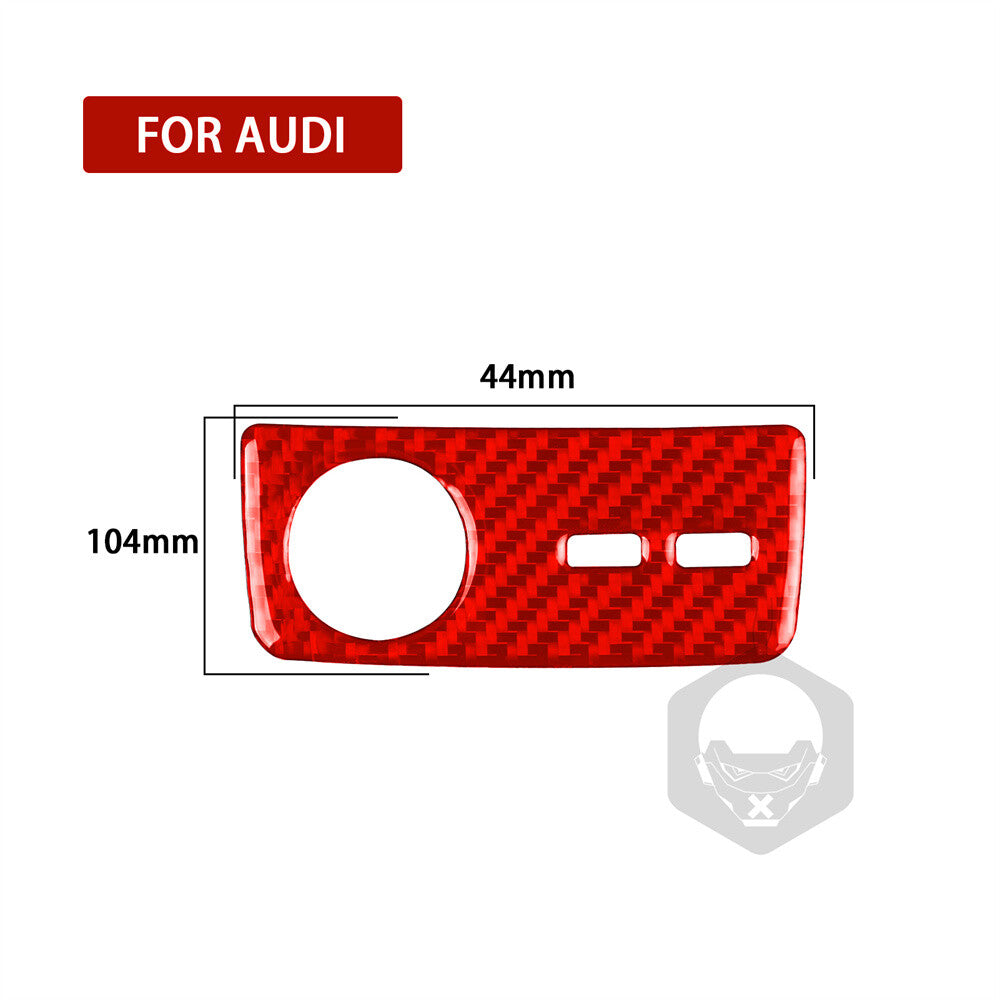 for Audi Q5 Q5L 2018-2023 RHD Rear Cigarette Lighter Panel Trim Red Carbon Fiber