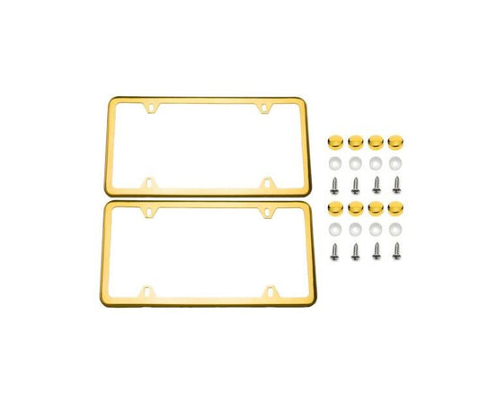 Gold-plated license plate frame cover cap for Saab Intelligent