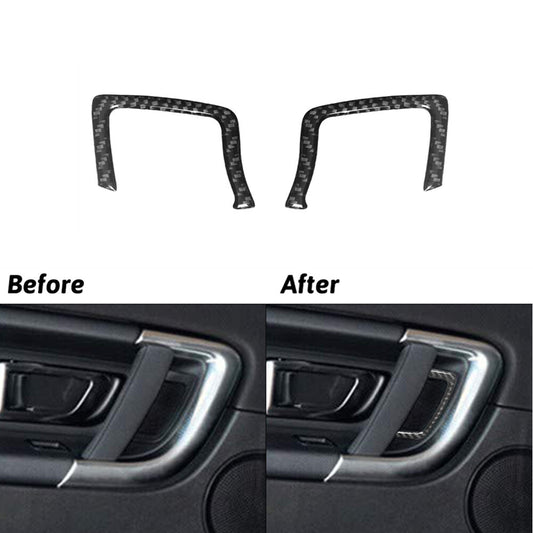 2PCS Carbon Fiber Front Door Handle Frame Trim for Land Rover Discovery Sport