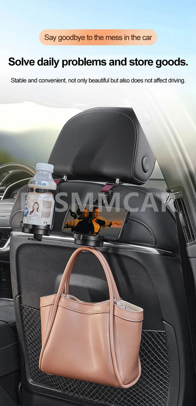 2x Car for Seat Back Headrest Hooks Hanger Holder Multifunctional Hook For Bag Purse