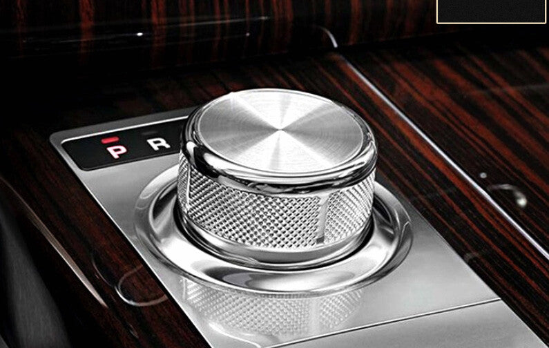 for Jaguar F-PACE 2017-2021 Silver Aluminum Central Console Gear Shift Knob Trim