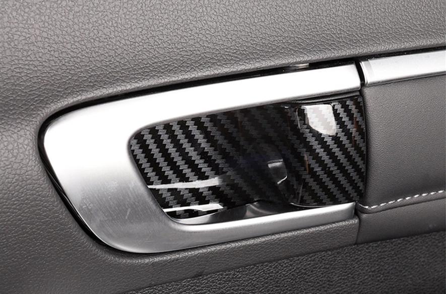 for Hyundai Sonata 2020-2022 Carbon Fiber Inner Door Handle Bowl Cover Trims ABS