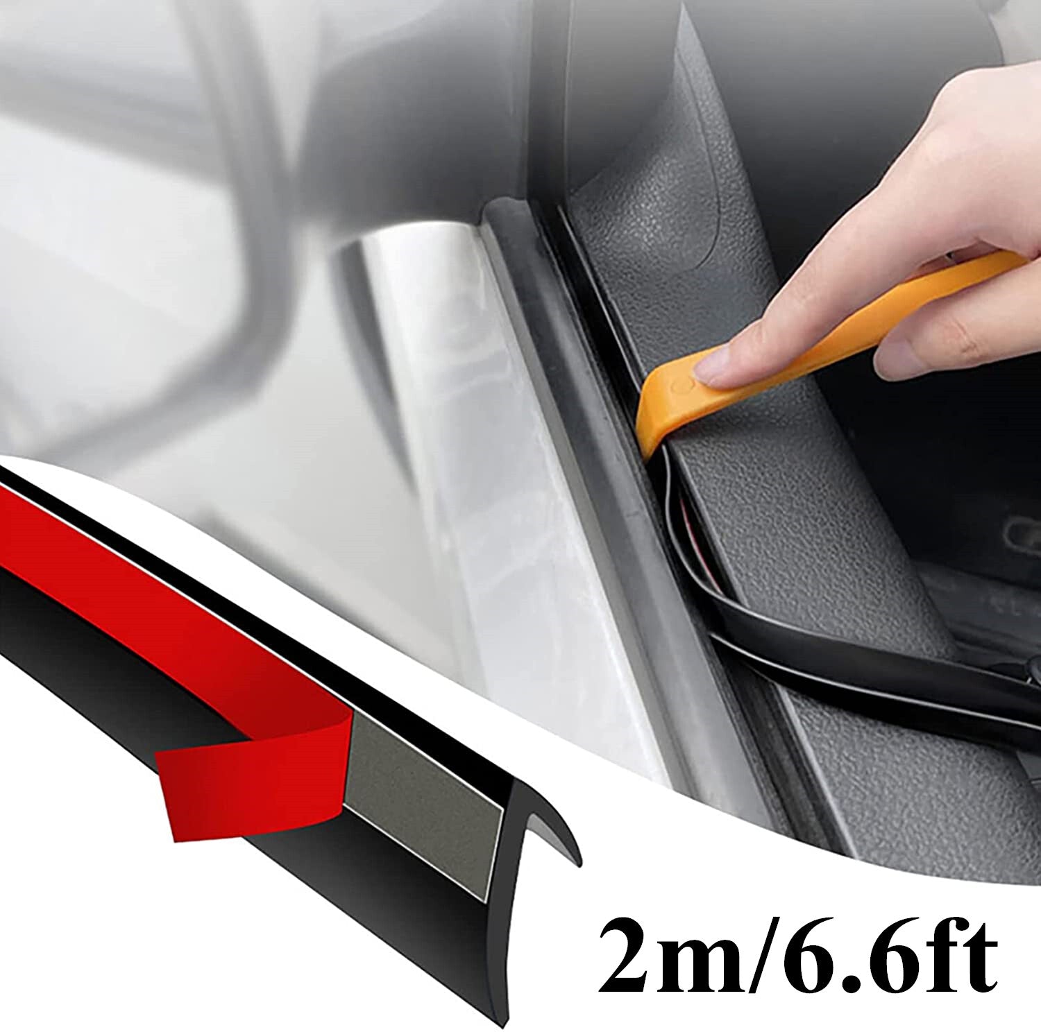 for Honda 6.6ft V-Shape Car Side Window Trim Edge Moulding Rubber Sealing Strip