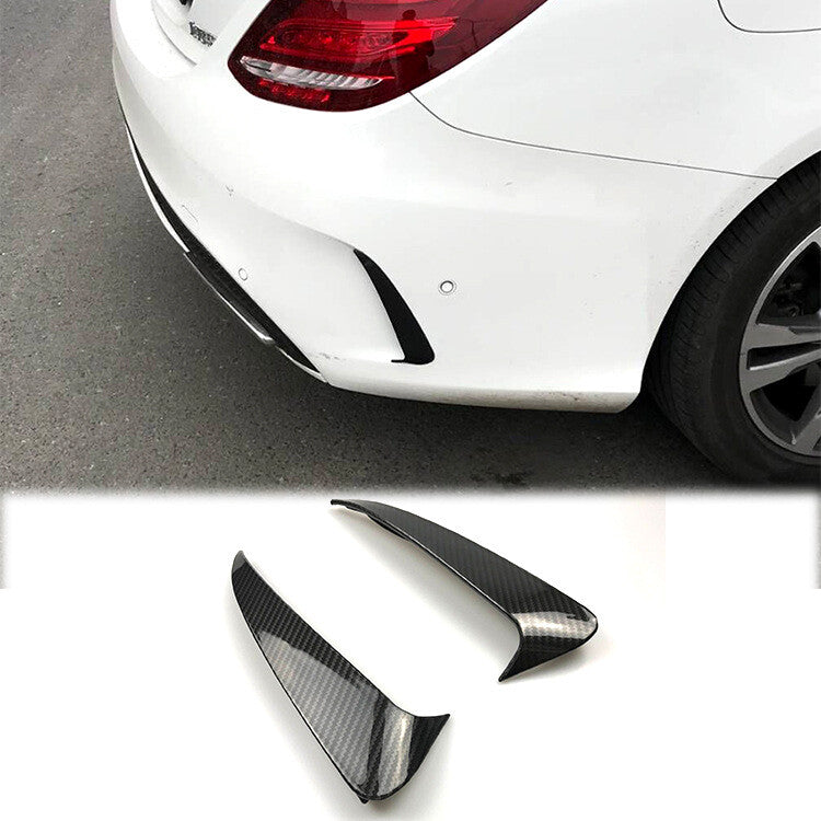 Canard Fin rear bumper carbon separator protector for Mercedes-Benz W205 Sedan C250