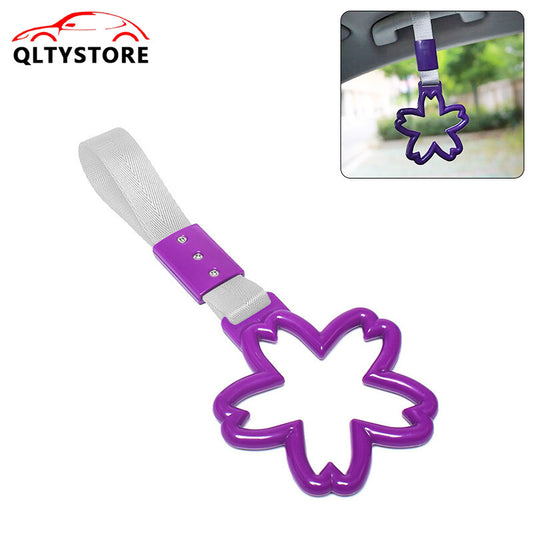 Purple Car Warning Handle Strap Subway Bus Cherry Blossom Tsurikawa Ring JDM
