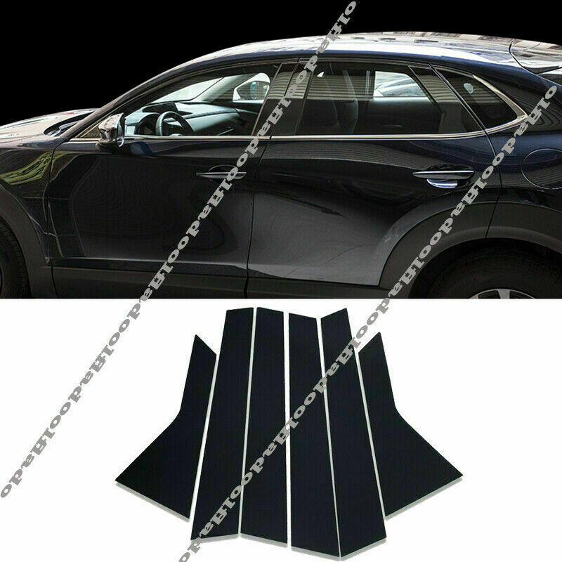 Glossy Black Pillar Trim for Mazda CX-30 2020-22 Door Cover Piano Mirror Post PC