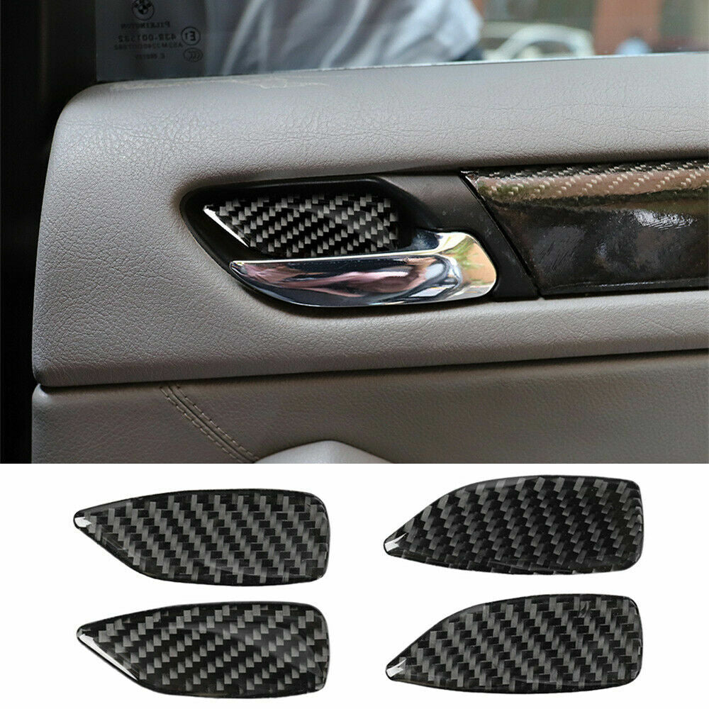 Carbon Fiber Door Handle Bowl Sticker Trim Fit for BMW 3 Series E46 1998-05
