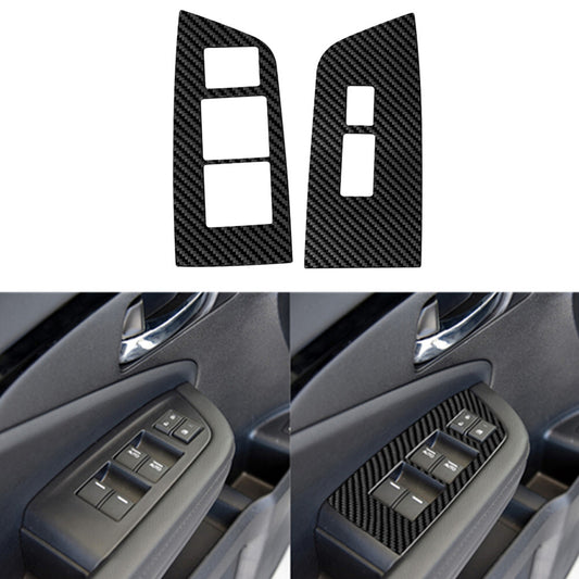 2X Carbon Fiber Front Door Switch Cover Trim for Honda Ridgeline Pilot 2017-2020
