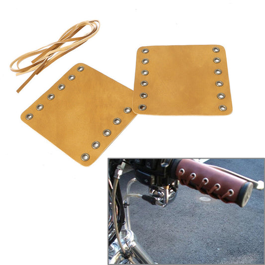 Leder-Handgriffabdeckungen Retro Wraps Protector Motorrad Fit for Harley Cafe Racer