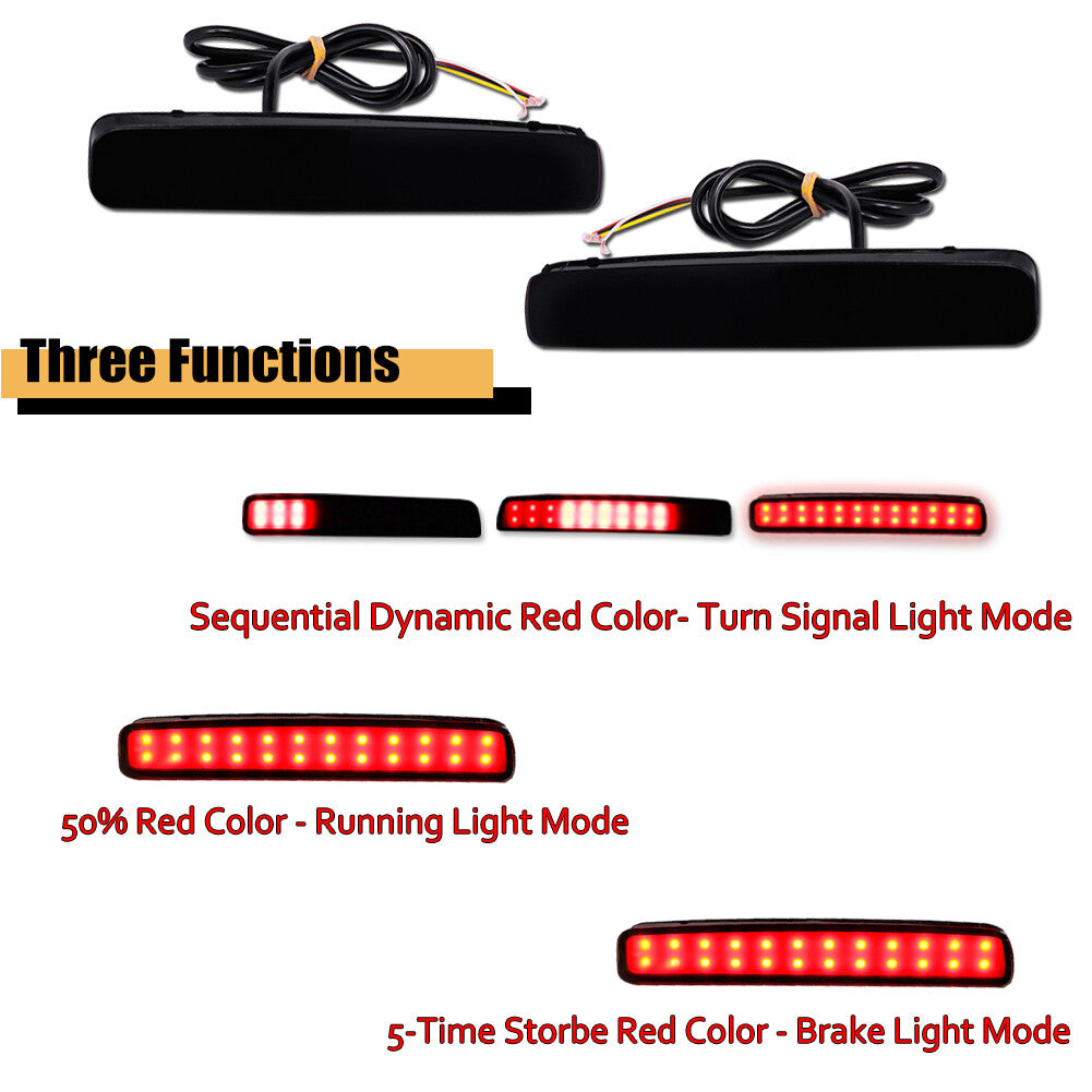 Smoked LED rear bumper reflector brake lights suitable for 2023+ for Toyota GR for Corolla E210