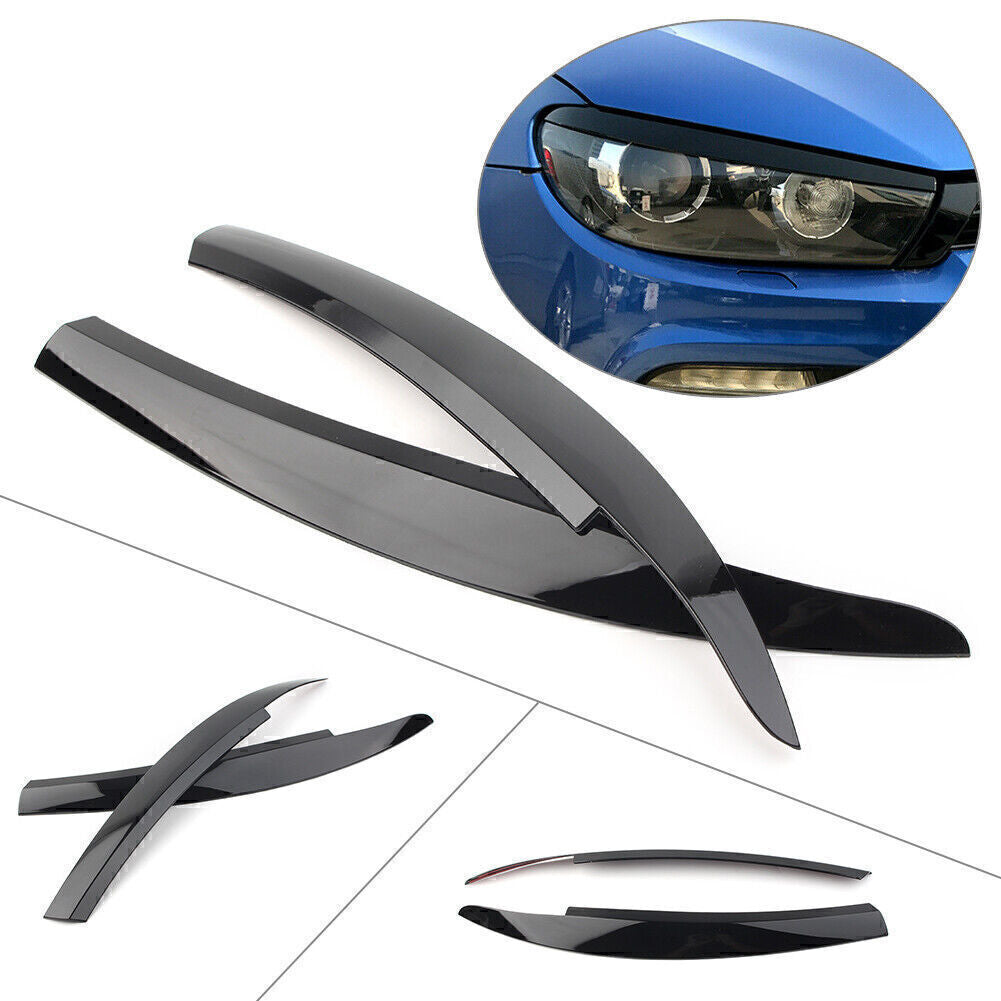 Smooth black headlamp with eyebrow and eyelid mask decorations suitable for the general public. Scirocco 2009-17