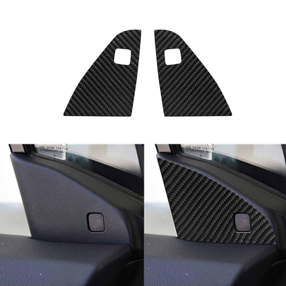2X Carbon Fiber Front Door A-Pillar Below Trim for Honda Ridgeline 2017-2020