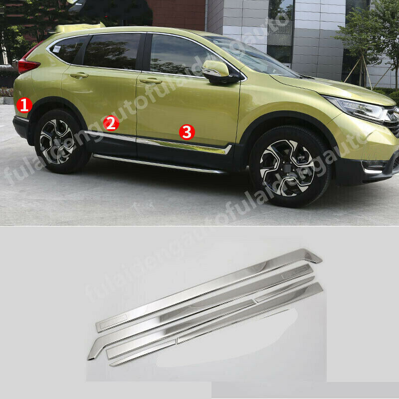 6P Chrome Side Door Body Moulding Cover Panel Trim for Honda CR-V CRV 2017-2022