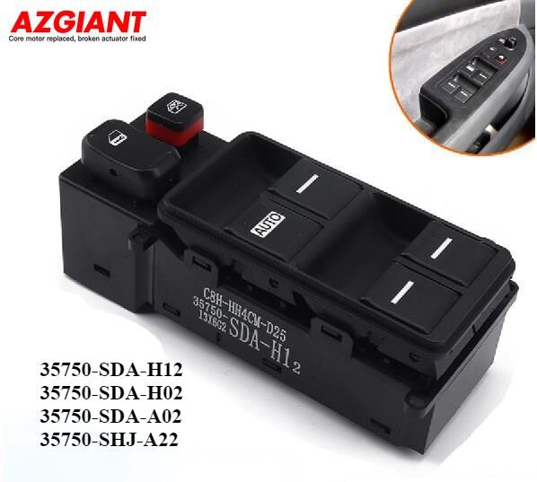 Power Window Control Switch Driver Left for Honda Accord Sedan 35750-SDA-H12