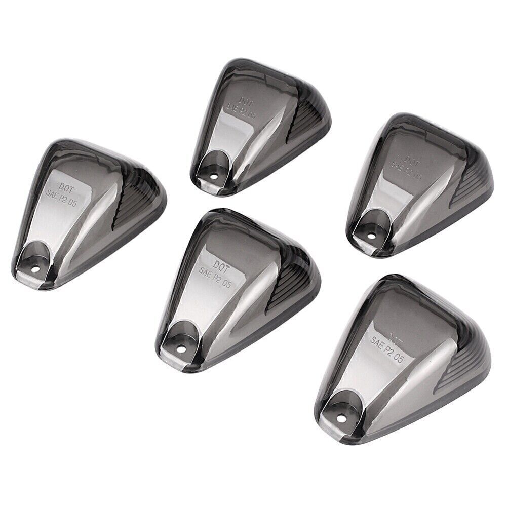 5pcs Smoke Roof Cab Marker Top Light Lens Covers for Ford F250-550 Superduty New