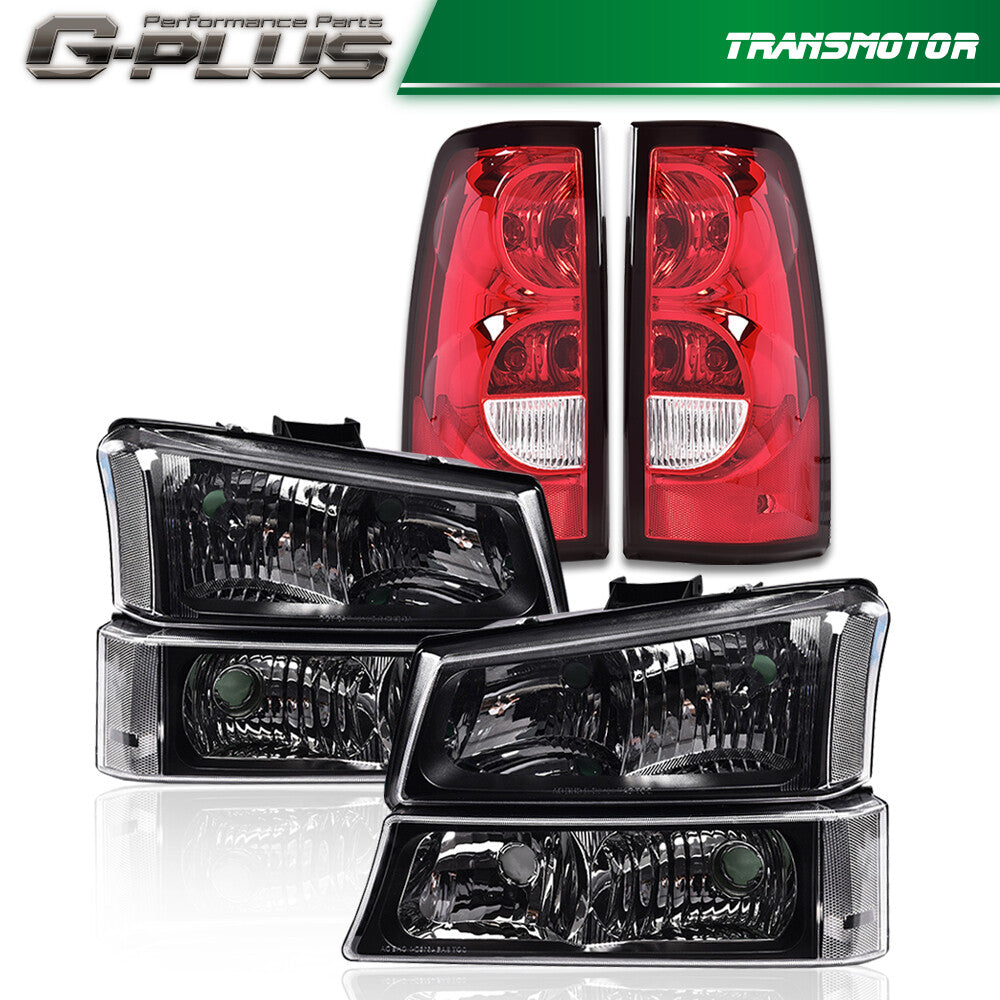 Suitable for 2003-2006 for Chevrolet Silverado with transparent black corner headlights and taillights.