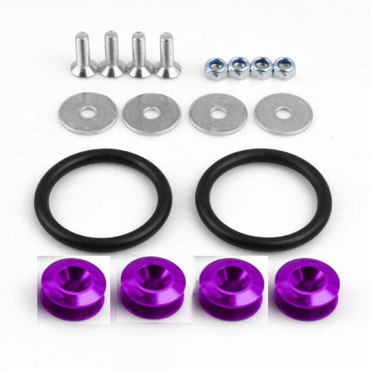 Purple Aluminum Quick Release Fasteners Kit Fits Car Bumper Trunk Hatch Lids