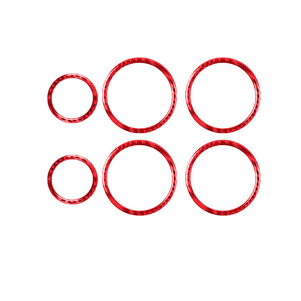 6X Red Carbon Fiber Door Speaker Frame Cover Trim for BMW X5 E70 X6 E71 2008-13