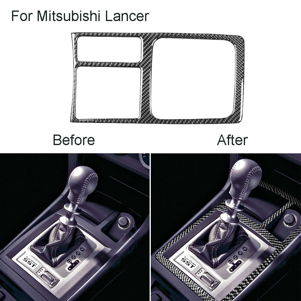 for Mitsubishi Lancer Carbon Fiber Gear Shift Manual Gearbox Cover Trim Type A