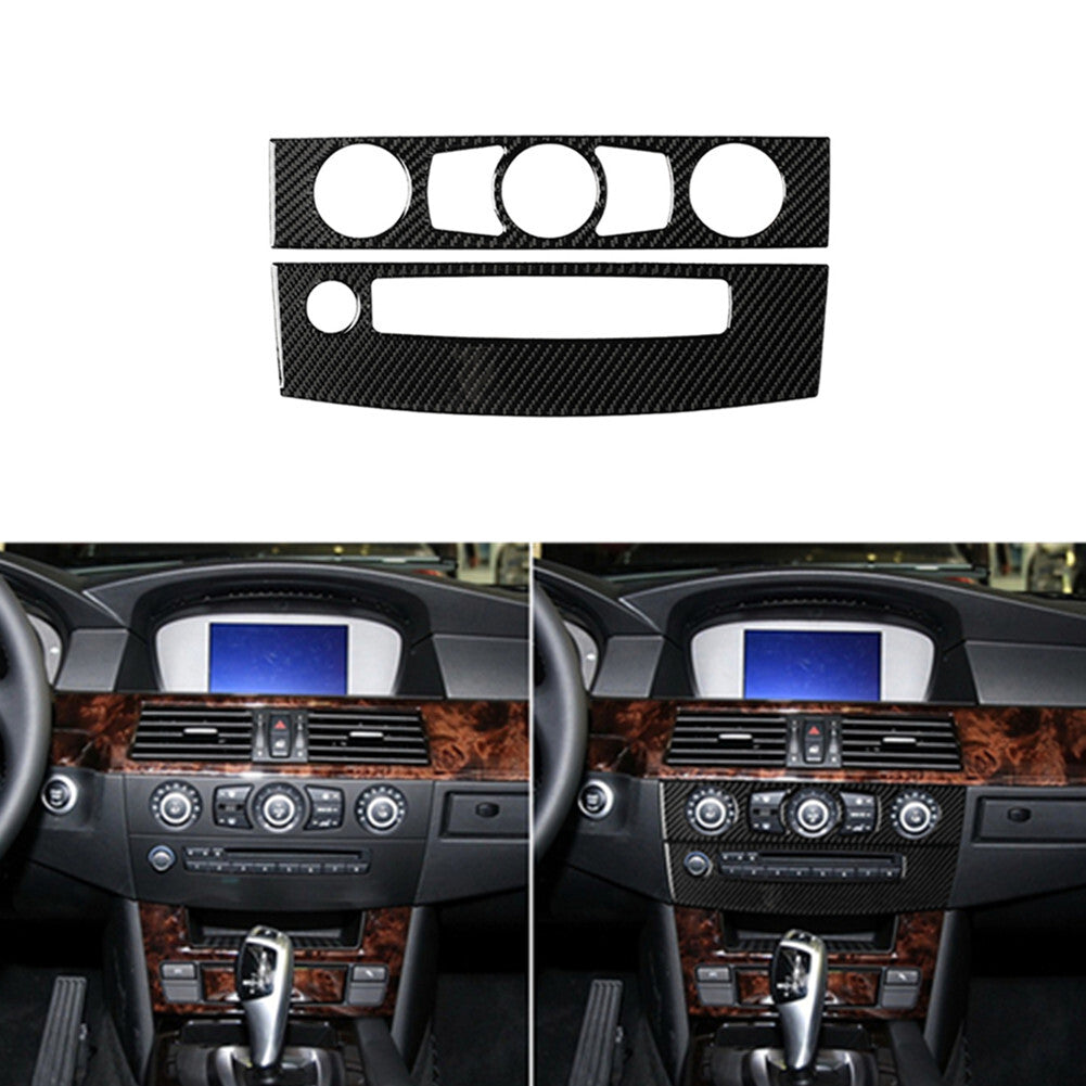 2x carbon fiber CD control panel for BMW 5 Series E60 2008-10 type A