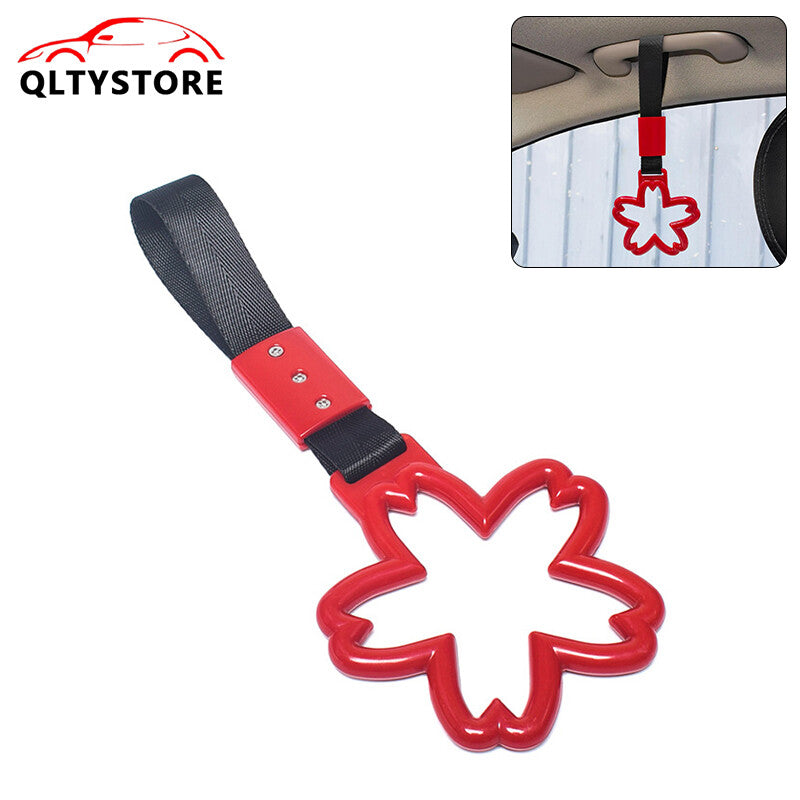 Car Warning Handle Strap Subway Train Bus Cherry Blossom Tsurikawa Ring JDM Red