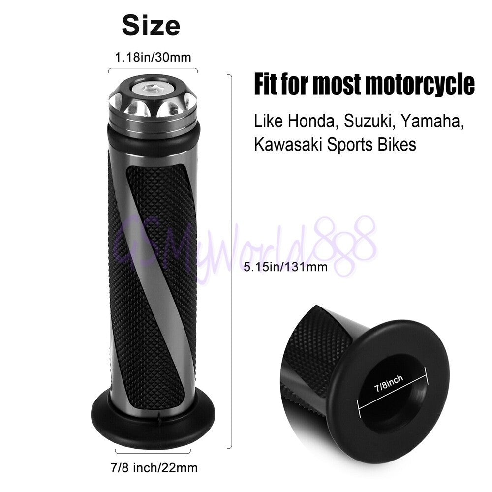 Sliver Universal Motorcycle Handlebar Hand Grip Fit for Suzuki Benelli for Ducati