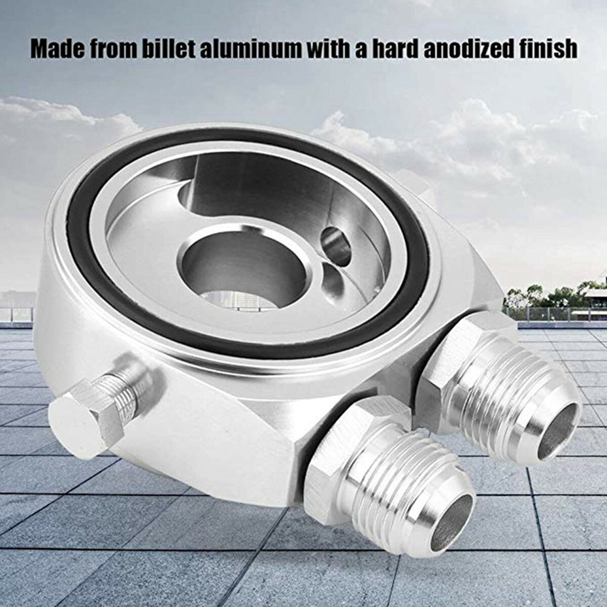M20X1.5 Oil Filter Cooler Aluminum Sandwich Re Locator Plate Adapter 1/8Npt 10An