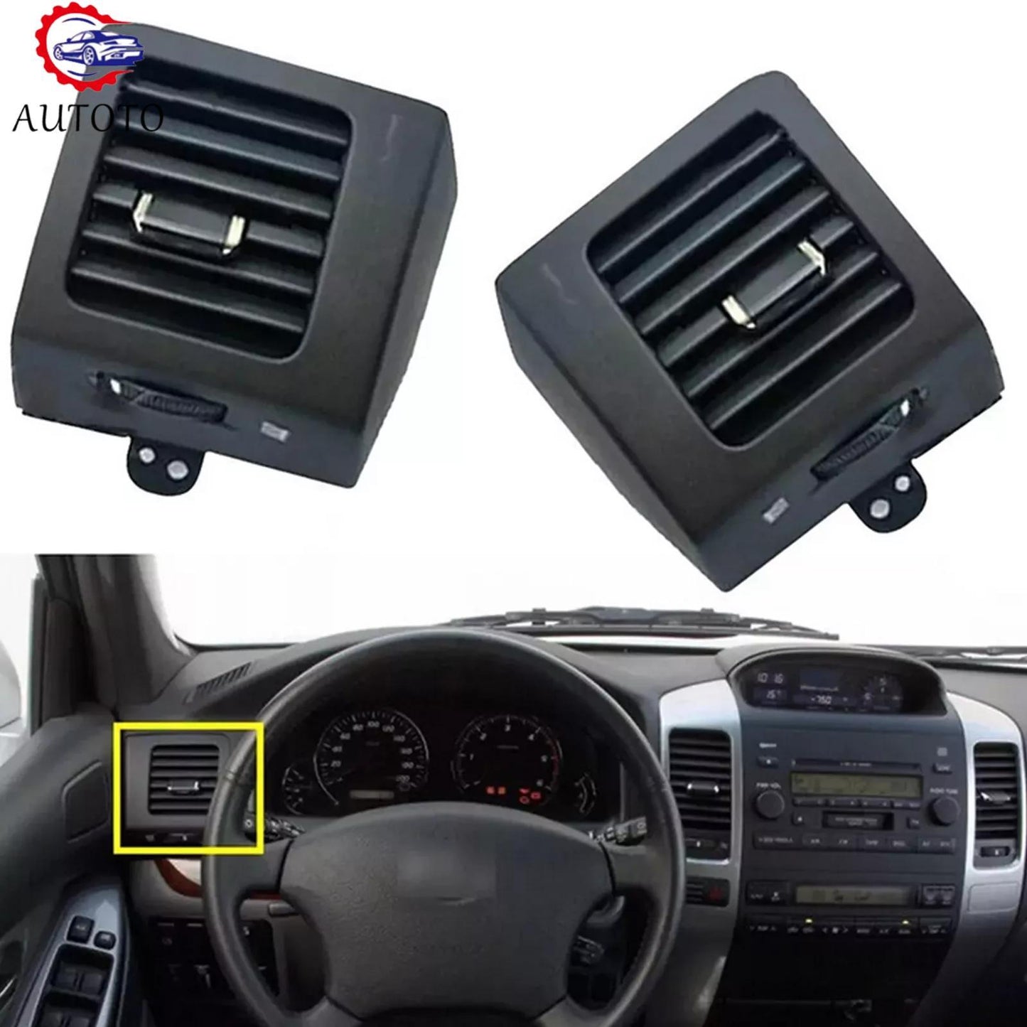 Pair Air Vent Outlet A/C For Land/ Cruiser Fits For Prado 120/ GX470 2003-2009