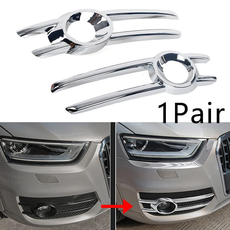 A pair of chrome front fog light bezel cover trims are available for the for Audi Q3 2013-2015.